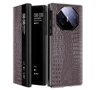 Funda para Huawei Mate XT, Cuero Genuino Guscio with Rasguño Resistente Cámara Protectora Case(Marrón)