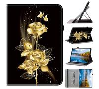 Funda para Huawei MatePad SE 11 2024, funda magnética de piel sintética de alta calidad, con soporte y tarjetero para Huawei MatePad SE 11 2024, mariposa dorada