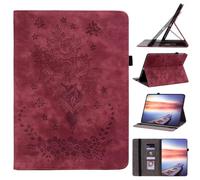 Funda para Huawei MatePad SE 11 2024, piel sintética de alta calidad, diseño de mariposa, flor, a prueba de golpes, multiángulo, soporte delgado, ligera, para Huawei MatePad SE 11 2024, rojo