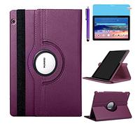 Funda para Huawei MediaPad T5 10 2018 Casos 10.1 Inch AGS2-W09 AGS2-L09 AGS2-L03,360 Rotación Soporte Protección Cubrir Case,Tener bolígrafo,Película Protectora (Purple)
