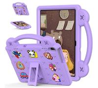 Funda para Huawei MediaPad T5 de 10.1 pulgadas, apta para niños, asa con soporte, dibujos animados lindos, espuma EVA, ligera, a prueba de golpes, funda protectora para tableta, color morado