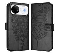 Funda para Huawei Nova 15 Pro/Nova 15 Ultra, Patrón de Mariposa PU Leather Flip Cover Carcasa con magnético Soporte Ranura Tarjeta Wallet Case, Negro