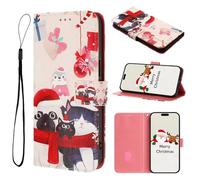 Funda para Huawei P Smart 2021/Y7A,Cuero PU Carcasa,Tipo Libro Flip Case con Tarjetas y Cartera,Soporte Plegable,Cierre magnético,Protección Completa(Navidad/5)
