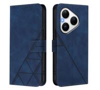 Funda para Huawei Pura 80, Tipo Libro PU Leather Flip Cover Carcasa con magnético Soporte Ranura Tarjeta Wallet Case para Huawei Pura 80, Azul