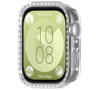 Funda para Huawei Watch Fit 3 con carcasa protectora hueca de PC con diseño de diamante Transparent