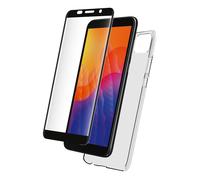 Funda para Huawei Y5P en TPU y protector de pantalla de cristal templado