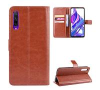 Funda para Huawei Y9s ,Funda para Huawei P Smart Pro 2019 ,Funda para Huawei Y9s 2019 STK-L21 STK-L22 STK-LX3 / Honor 9X Pro HLK-AL10 HLK-L41 HLK-L42 Funda Cartera de cuero con solapa Case Brown