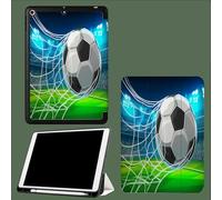 Funda para iPad 10.9 Pulgadas 10ª Generación con Soporte para Lápiz, Auto Sleep/Wake,Tríptico Funda Cara para Mujeres Hombres Niñas Fútbol GOL Dibujos Animados Juegos - Azul