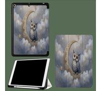 Funda para iPad 10 Generación 2022 Tableta 10.9 Pulgadas, iPad 10.9" 10th Generación con Portalápiz,Soporte Tríptico, Auto-Sueño/Estela, Cubierta Protectora Sueño Búho Cuentos Hadas Animales - Gris