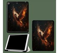 Funda para iPad 10ª GeneracióN De 10.9 Pulgadas 2022,Triple Soporte,MultiáNgulo,Funda Protectora Piel con FuncióN Encendido Y Apagado AutomáTico Llama Fénix Animales Misteriosos - Negro