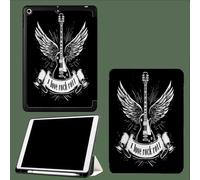 Funda para iPad 10ª GeneracióN De 10.9 Pulgadas 2022,Triple Soporte,MultiáNgulo,Funda Protectora Piel con FuncióN Encendido Y Apagado AutomáTico Me Gusta El Rock Música Punk Guitarra Alas - Negro