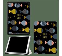 Funda para iPad 10ª GeneracióN De 10.9 Pulgadas 2022,Triple Soporte,MultiáNgulo,Funda Protectora Piel con FuncióN Encendido Y Apagado AutomáTico Pez Dibujos Animados Tiempo Suave Carta Impresa