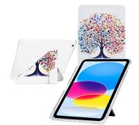 Funda para iPad 9,7 Pulgadas 6.ª/5.ª Generación 2018/2017 / Air 2, Delgada Smart Cover con Auto-Sueño/Estela, Soporte de Visualización Multiángulo, Bandeja para Bolígrafos - Árboles