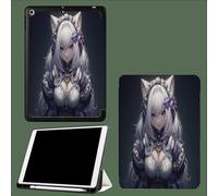 Funda para iPad A16 11ª Generación 11 Pulgadas 2025 con Ranura de Lapiz, Cubierta de Carcasa Tríptico Auto Sueño/Despertar Cuentos Hadas Mujeres Retrato Anime - Azul Oscuro