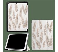 Funda para iPad A16 11ª Generación 11 Pulgadas 2025 con Ranura de Lapiz, Cubierta de Carcasa Tríptico Auto Sueño/Despertar Tropical Hojas Palma Plantas Estética - Blanco