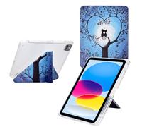 Funda para iPad Air 11 M3/M2 (2025/2024)/ iPad Air 5/4 10,9'' (2022/2020), Delgada Smart Cover con Auto-Sueño/Estela, Soporte de Visualización Multiángulo, Bandeja para Bolígrafos - Árboles y Gatos