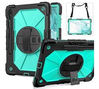 Funda para iPad Air 4 2020 de 10,9 Pulgadas, Resistente a Golpes, Carcasa con Soporte Giratorio de 360 Grados, Correa de Mano, Correa de Hombro, Color Negro