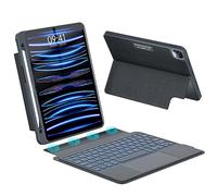 Funda para iPad Air de 10.9/11 pulgadas de 4ª/5ª generación y Pro 11 de 1ª/2ª/3ª/4ª generación (2018,2020,2021,2022) con soporte para lápices, teclado retroiluminado desmontable con soporte, combo de