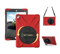 Funda para iPad con función Atril y función Atril giratoria de 360 Grados, Correa de Hombro para niños a Prueba de Golpes, Impermeable, a Prueba de Polvo iPad Pro 9.7-Red iPad Pro 9.7(2016)