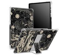 Funda para iPad de 10.2 pulgadas (modelo 2021/2020/2019, generación 9/8/7) con soporte para lápices, parte trasera transparente con mar de montañas míticas, protección de esquinas a prueba de golpes