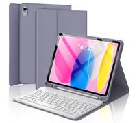 Funda para iPad de 10ª generación con teclado, teclado magnético inalámbrico desmontable, delgada y ligera, funda inteligente con soporte para lápices para iPad de 10ª generación 2022 de 10.9 pulgadas