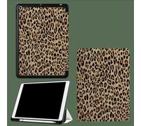 Funda para iPad De 10ª GeneracióN,VersióN 2022,para iPad 10.9 Pulgadas,Funda Delgada De Piel Soporte para LáPiz Soporte Estampado Leopardo Texturas Animales Salvajes - Beige