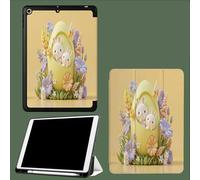 Funda para iPad De 10ª GeneracióN, VersióN 2022, para iPad 10.9 Pulgadas, Funda Delgada De Piel Soporte para LáPiz Soporte Primavera Lindo Conejo 3D Animales - Amarillo