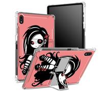 Funda para iPad de 11ª generación 2023, iPad de 10ª generación 2022 de 10.9 pulgadas con soporte para lápices, parte trasera transparente con linda chica zombi, protección de esquinas a prueba de