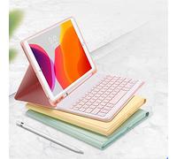 Funda para iPad de 6ª 5ª generación, iPad Air 2 Pro de 9.7 pulgadas, funda desmontable con teclado Bluetooth con soporte para lápiz para iPad 6 iPad 5 (iPad 9.7 pulgadas, amarillo)