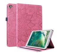 Funda para iPad de 9.7 Pulgadas, Lspcase iPad de 5ª/6ª generación, iPad Air/Air 2, Funda Protectora de Piel sintética con Tapa para Apple iPad Pro, iPad 2017/2018, iPad Air/Air 2, Mandala Flor Rosa