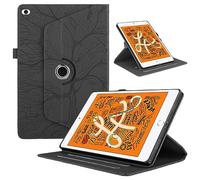 Funda para iPad Mini 5/4/3/2/1 (7,9 Pulgadas, Modelo:2019/2015/2014/2013/2012) Cover PU Leather Ángulos Ajustables Tablet FILP Case con Rotación de 360 Grados Carcasa y Función Soporte, Negro