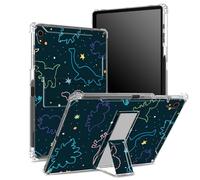 Funda para iPad Mini 6/iPad Mini de 6ª generación 2021 de 8.3 pulgadas con soporte para lápices, parte trasera transparente con divertidos dinosaurios, protección de esquinas a prueba de golpes con