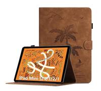 Funda para iPad Mini 7.9 Pulgadas, iPad Mini 5/4/3/2/1 PU Cuero Flip Tableta Protectora Carcasa con Auto Activación/Reposo y Cierre Magnético Múltiple Ángulo Soporte Cubierta, Marrón