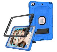 Funda para iPad mini4/5 con Soporte, Resistente, a Prueba de Golpes, híbrida, de Triple Capa, de Silicona Suave (Azul Oscuro y Negro)