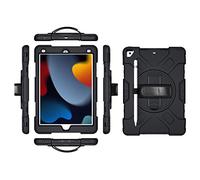 Funda para iPad Pro 11 2018/2020/2021 con Protector de Pantalla, Soporte para lápices, Correa de Mano giratoria de 360 Grados, Correa de Mano, Soporte de Soporte, Funda Protectora Robusta (Negro)