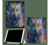 Funda para iPad Pro 11" 2022 2021 2020 4ª 3ª 2ª Generación, Capa Protectora Smart Cover Folio Delgado para iPad Pro 11 Pulgadas Tigre Feroz Animales Acuarela - Azul