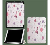 Funda para iPad Pro 11" (4.ª/3.ª/2.ª generación, 2022/2021/2020) Suave,Delgada,con Tres Pliegues,Soporte y portalápices,función de Reposo/activación automática,Planeta Cohete