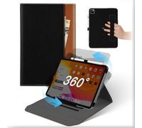 Funda para iPad Pro 11 Pulgadas 2022/2021/2020/2018 (4ª/3ª/2ª/1ª Generación), Carcasa Cuero 360°Soporte Giratorio y Desmontable con Portalápices&Bolsillo, Case Tapa Auto Sueño/Estela Marrón