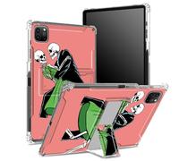 Funda para iPad Pro de 11 pulgadas de 4ª/3ª/2ª/1ª generación 2022/2021/2020/2018 con soporte para lápices, parte trasera transparente con baile de calavera de pareja, cubierta de esquina a prueba de