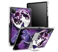 Funda para iPad Pro de 12.9 pulgadas (2022/2021/2020, 6ª/5ª/4ª generación) con soporte para lápices, parte trasera transparente con lunas de lobo, cubierta de esquina a prueba de golpes con soporte