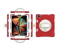 Funda para iPad Pro12.9 2018/2020/2021 de generación con Protector de Pantalla, Soporte para lápiz, Correa de Mano giratoria 360 (Rojo)