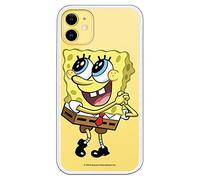 Funda para iPhone 11 Oficial de Bob Esponja Bob Ojitos para Proteger tu móvil. Carcasa para Apple de Silicona Flexible con Licencia Oficial de Nickelodeon.