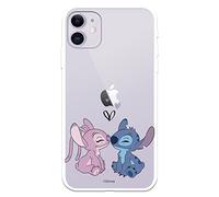 Funda para iPhone 11 Oficial de Lilo & Stitch - Angel & Stitch Beso para Proteger tu móvil. Carcasa para iPhone de Silicona Flexible con Licencia Oficial de Disney