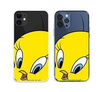 Funda para iPhone 12 - iPhone 12 Pro Oficial de Looney Tunes Piolín Silueta Transparente para Proteger tu móvil. Carcasa para Apple de Silicona Flexible con Licencia Oficial de Warner Bros.
