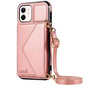 Funda para iPhone 12 Mini con colgante tipo cartera rosa - COOL