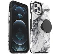Funda para iPhone 12 Pro MAX OtterBox Otter+Pop, Resistente a Golpes y caídas,Protectora con PopSockets PopGrip,Testada 3X con los estándares Militares anticaídas, Mármol