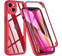 Funda Para iPhone 13, Carcasa iPhone 13 6.1 Antigolpes 360° Funda iPhone 13 Cámara Protector TPU Bumper Case Para iPhone 13 Antichoque iPhone 13 Carcasa Militar Protección de iPhone 13 Funda (Rojo)