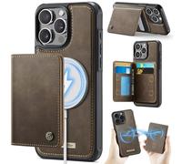 Funda para iPhone 13 Pro MAX,Cartera MagSafe Magnética con Bloqueo RFID, Funda de Cierre Magnético, Cartera de Cuero PU con Soporte, Ranura para Tarjetas, Case para iPhone 13 Pro MAX, Marrón