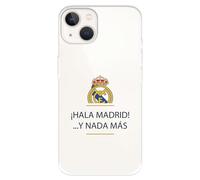 Funda para iPhone 14 del Real Madrid ¡HALA Madrid! tansparente para Proteger tu móvil. Capa de Silicona Flexible con Licencia Oficial Real Madrid