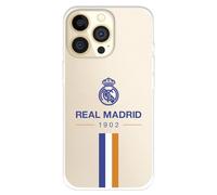 Funda para iPhone 14 Pro del Real Madrid 1902 tansparente para Proteger tu móvil. Capa de Silicona Flexible con Licencia Oficial Real Madrid
